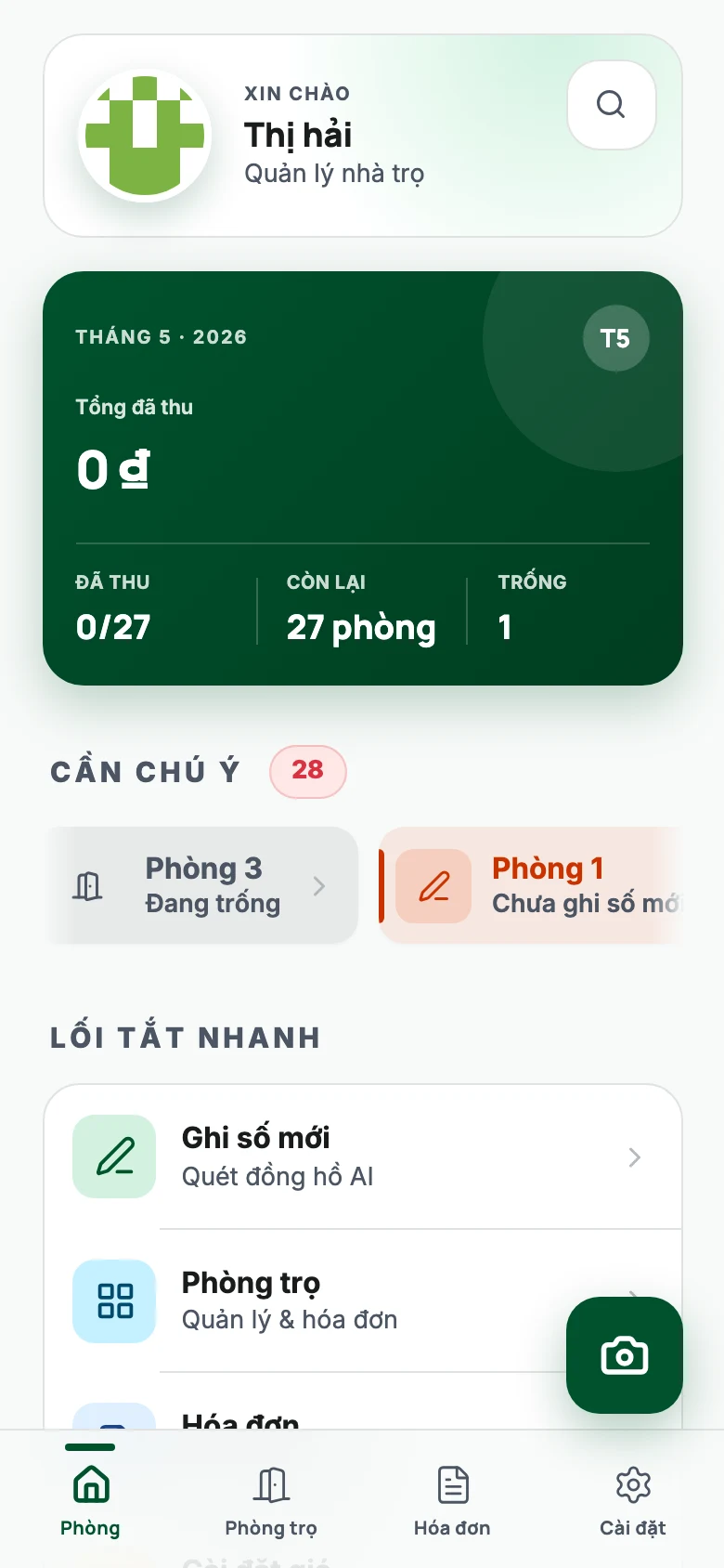 EasyBill revenue dashboard on mobile