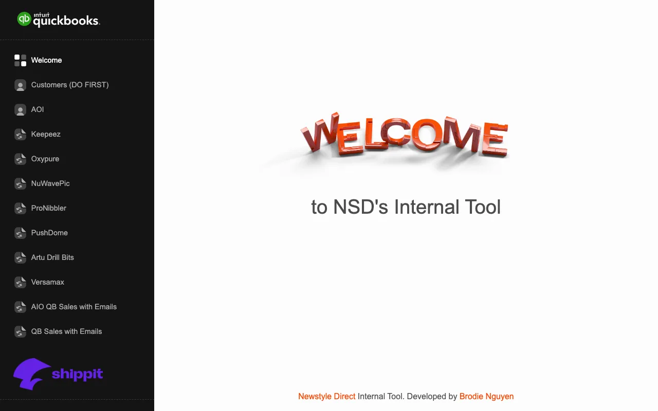 Internal Tool sign-in and landing
