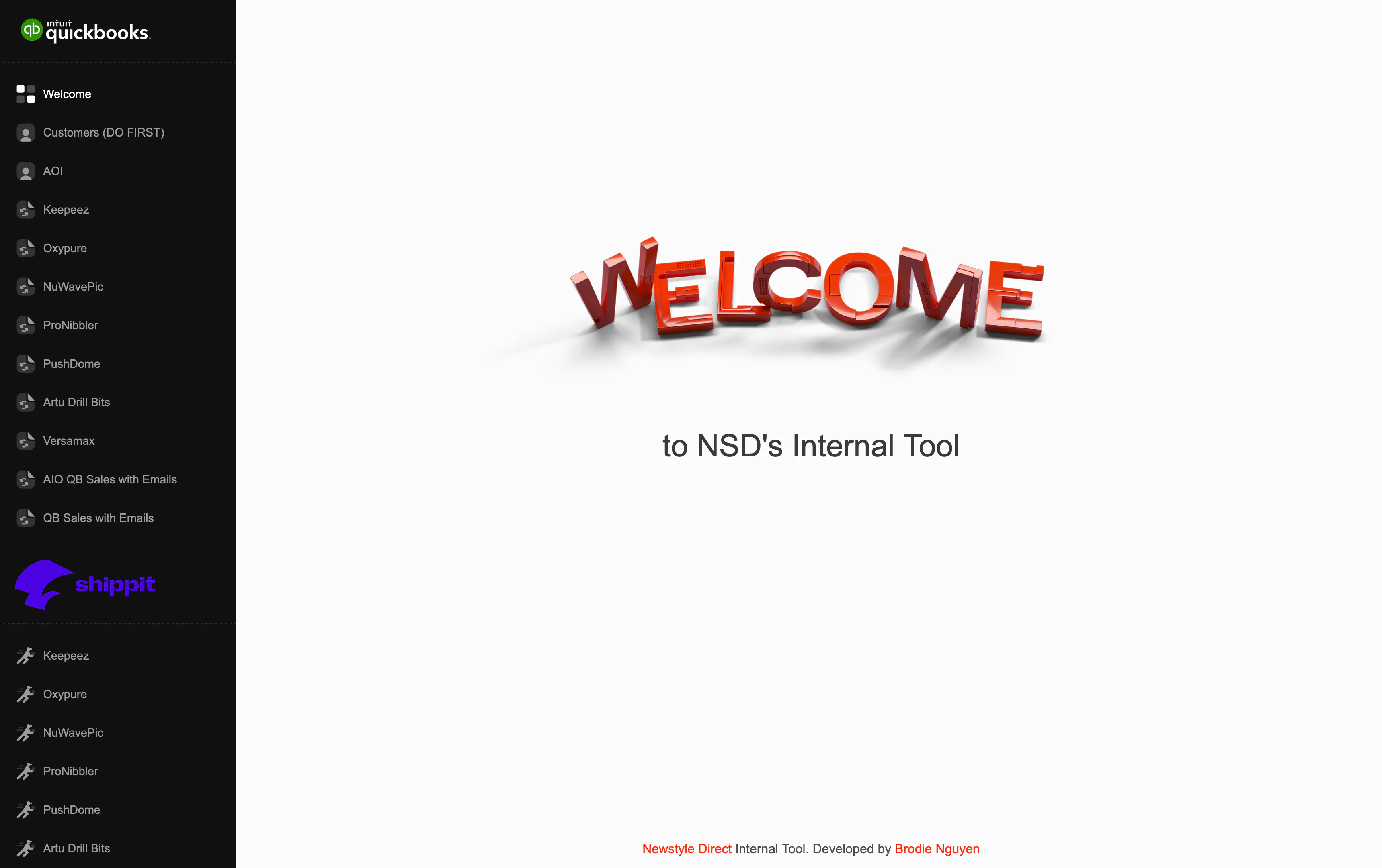Internal Tool sign-in and landing