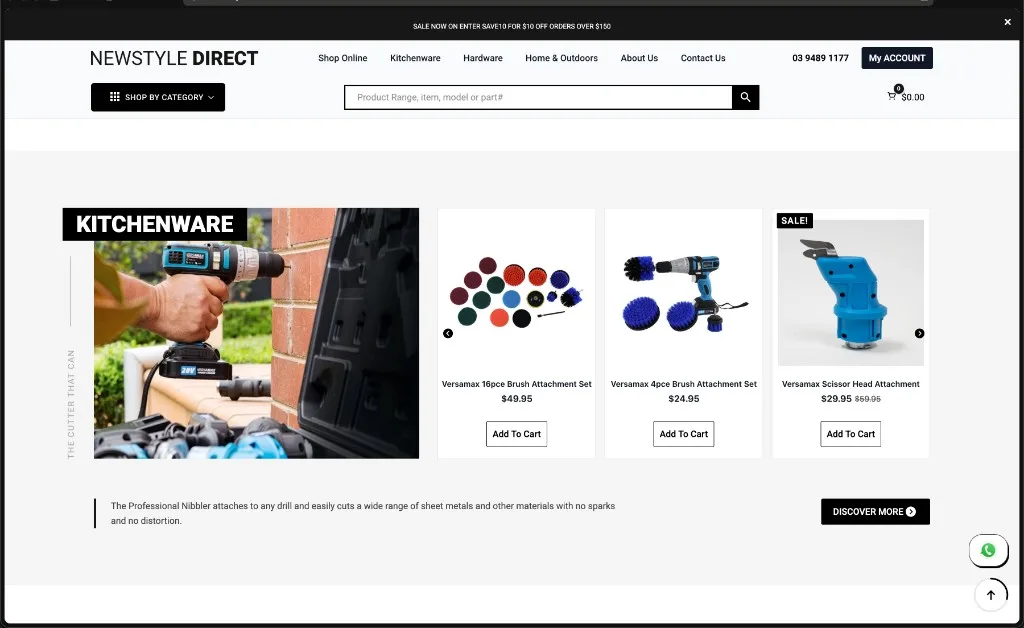NewstyleDirect v2 Versamax carousel and nibbler highlights