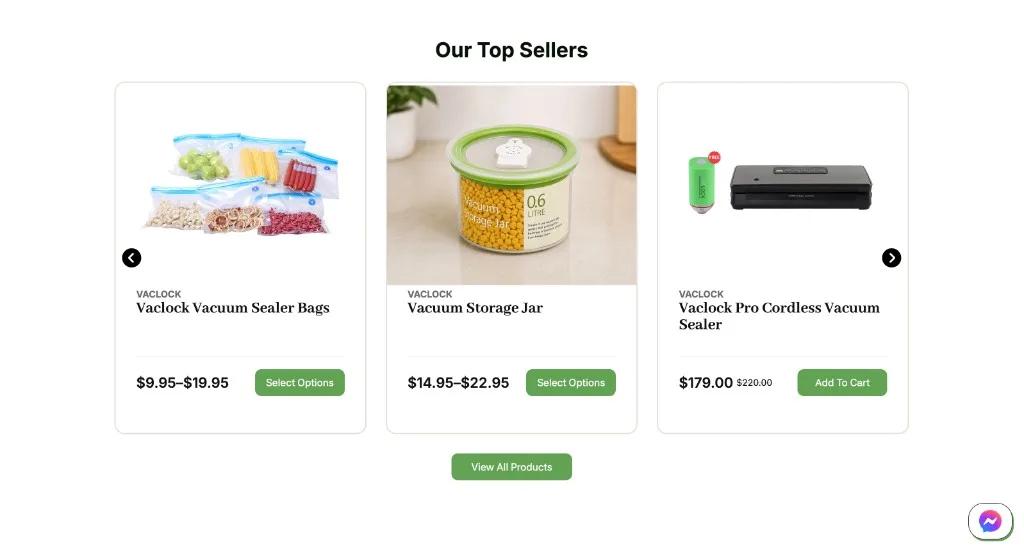 Vaclock v2 Top Sellers product carousel